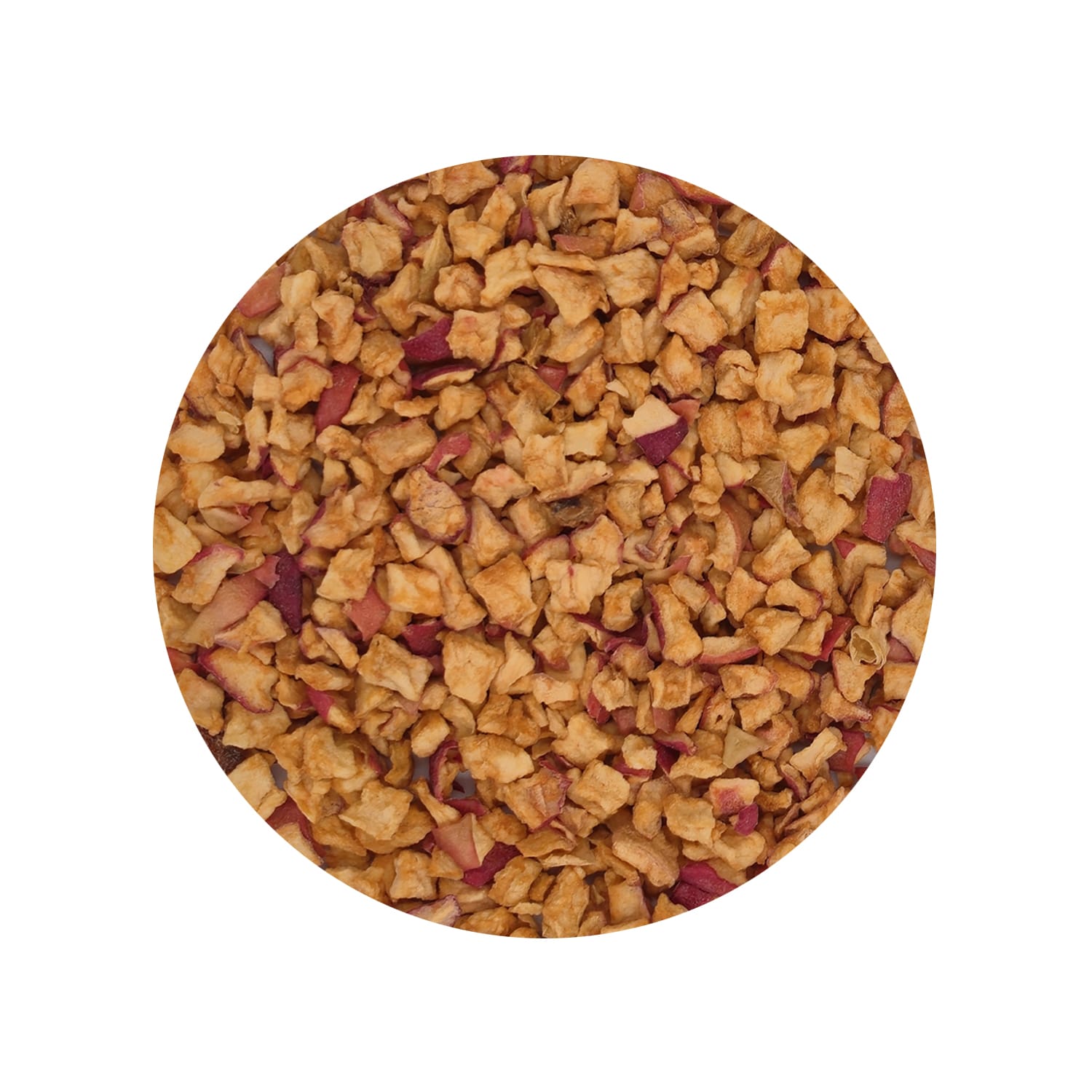 Beige-gele biologische gedroogde appelblokjes