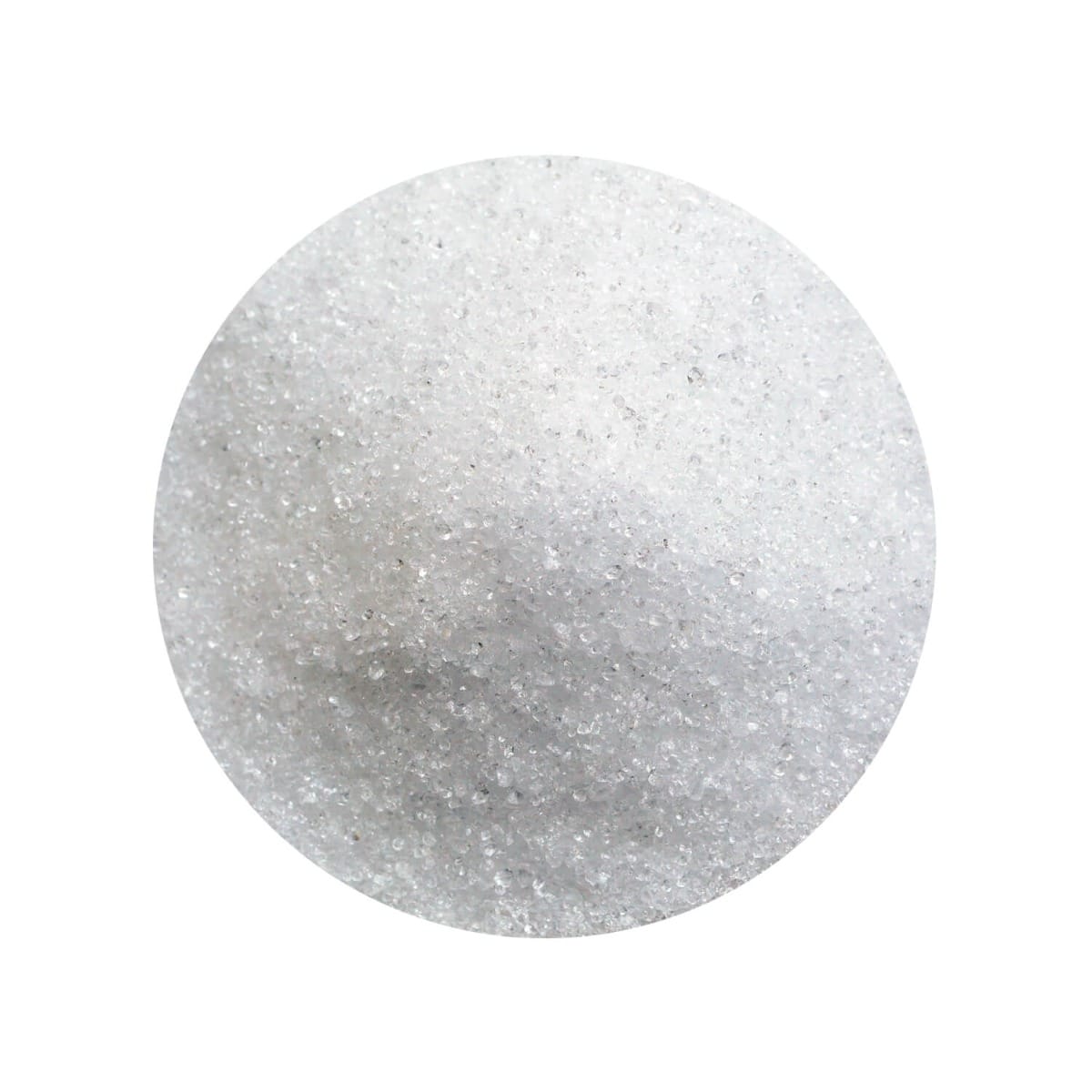 Witte kristallen berkensuiker xylitol in een kom