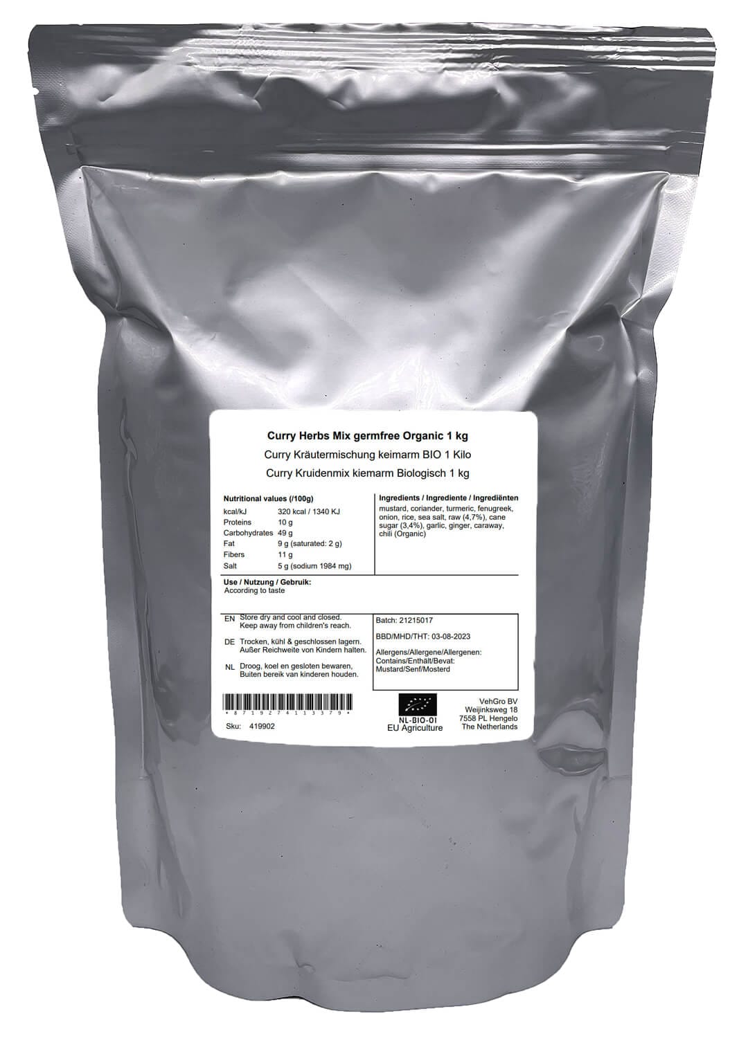 Curry Kruidenmix Kiemarm Biologisch - Afbeelding 4