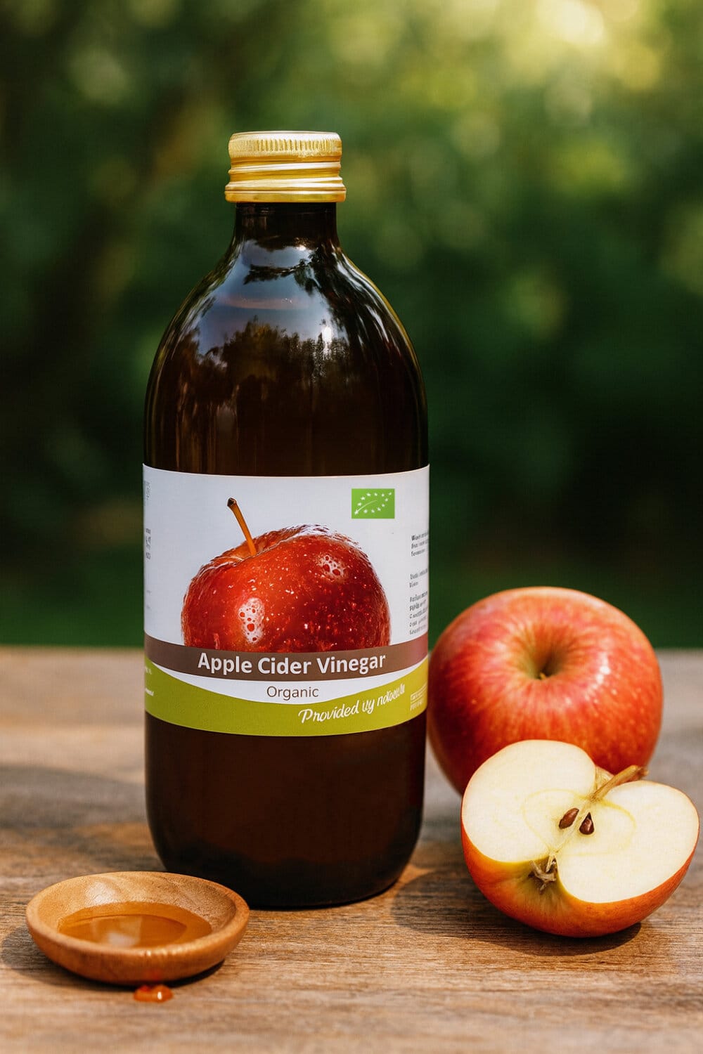 Fles troebele biologische appelazijn van 500 ml