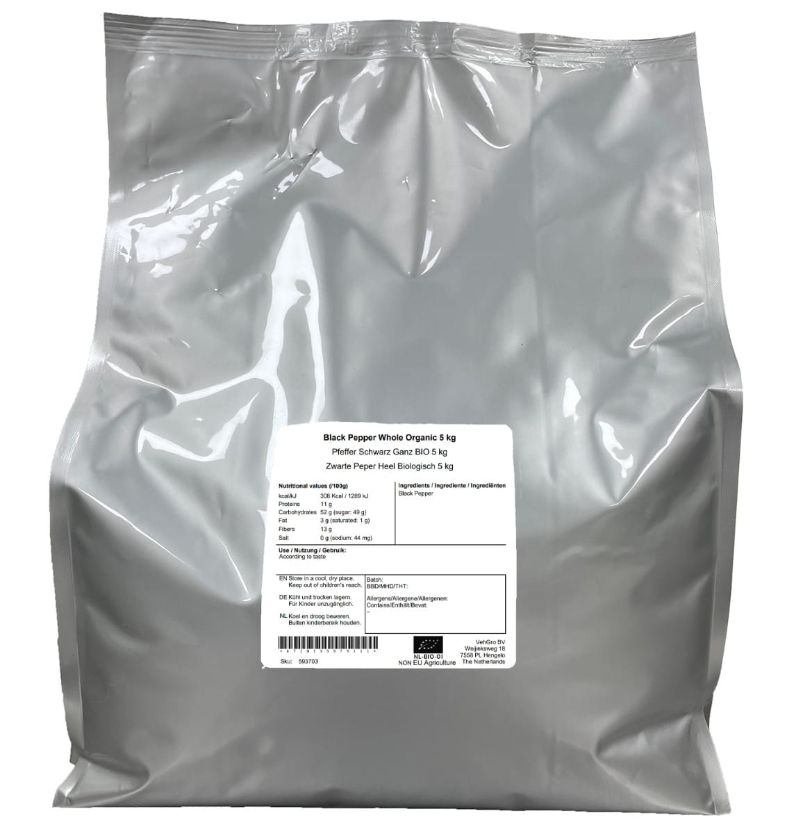 Zwarte Peper Korrels Kiemarm Biologisch - Afbeelding 5