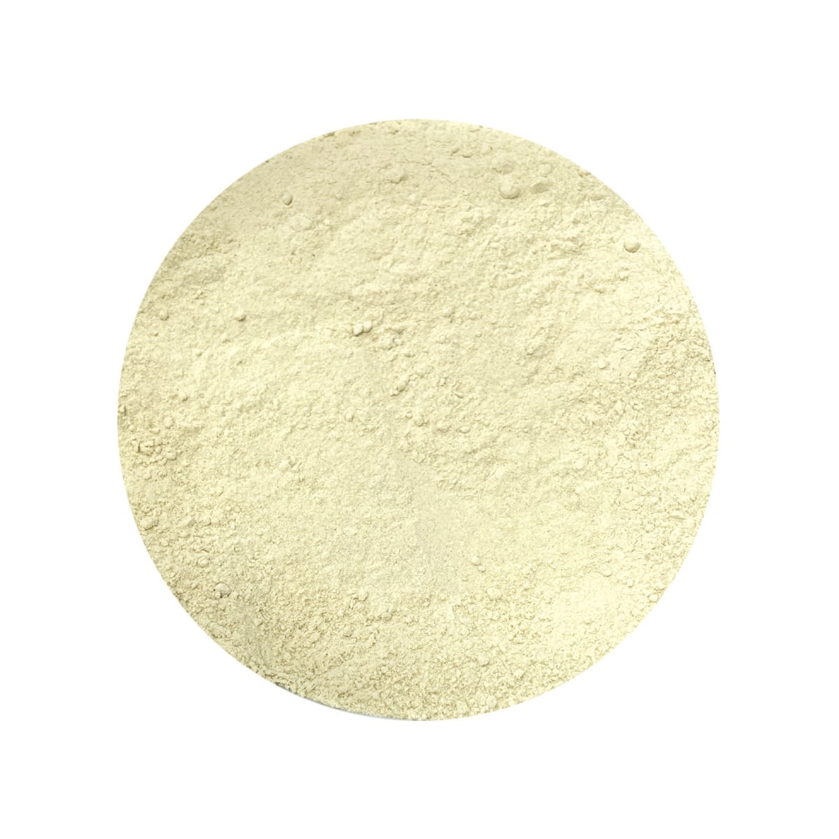 Geel biologisch mosterdpoeder, fijn lichtbeige poeder