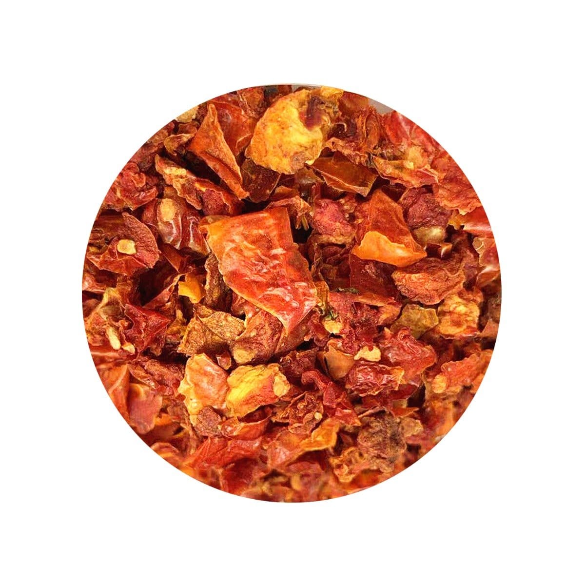 Gedroogde biologische tomatenstukjes van 10 mm, dieprood van kleur