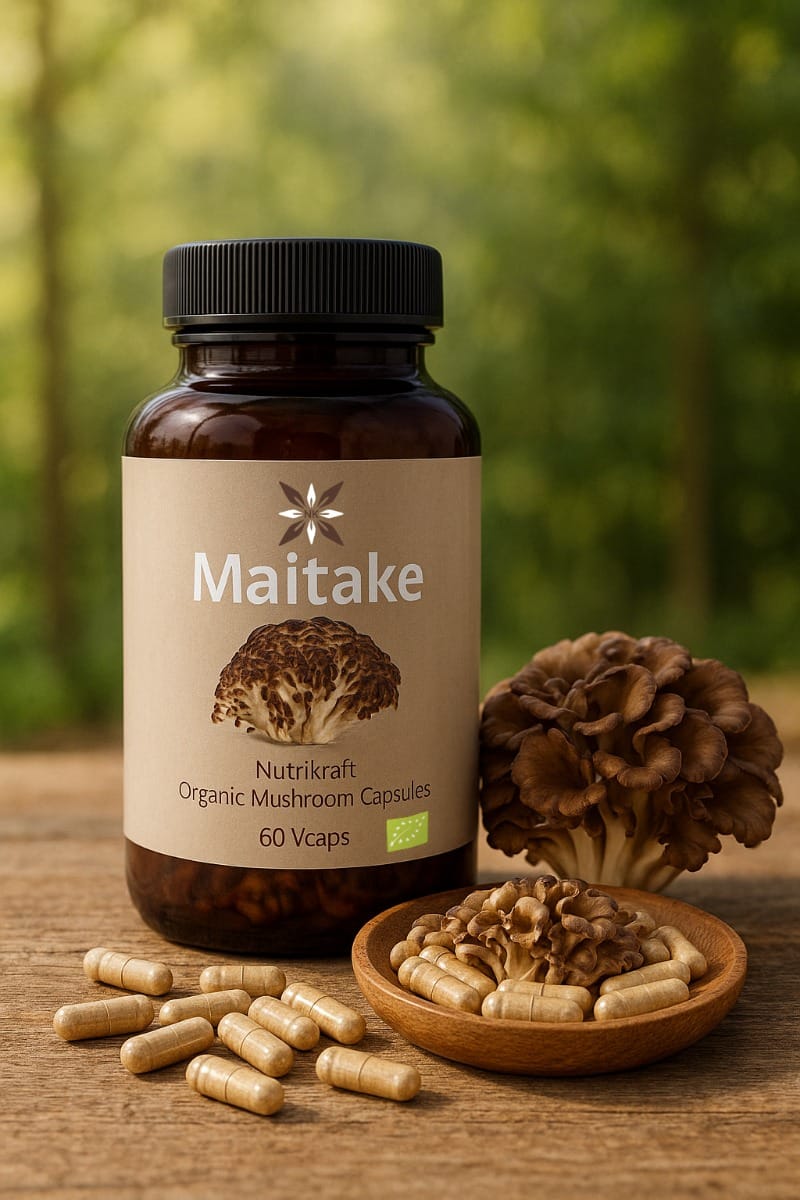 Pot Nutrikraft maitake capsules bio met 60 capsules