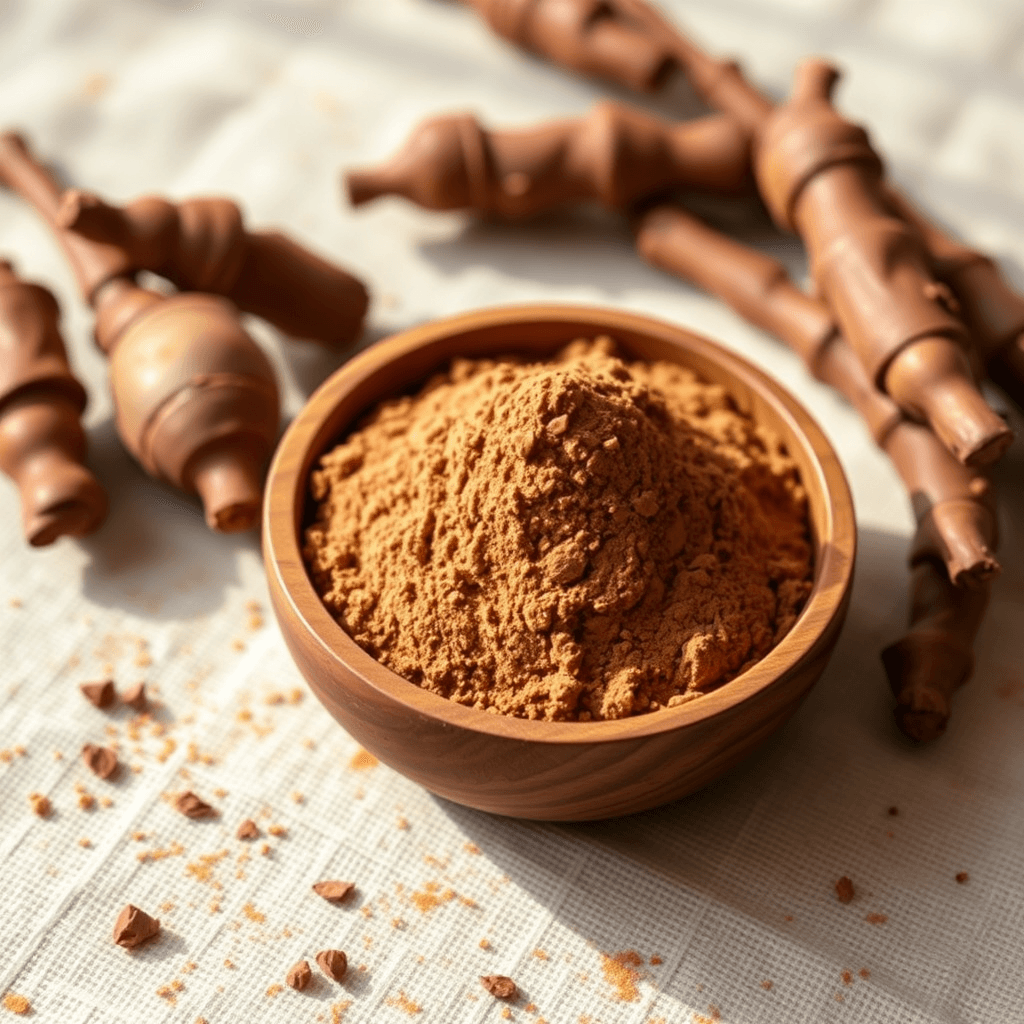 Fijngemalen biologische rode maca poeder uit Peru